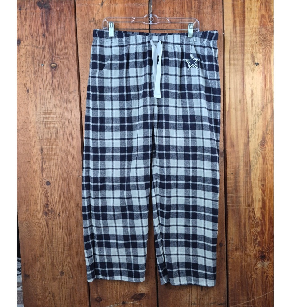 Dallas Cowboys Plaid Flannel Pajama Pants Navy White Women's Large